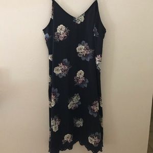 Silky smooth purple and navy dress